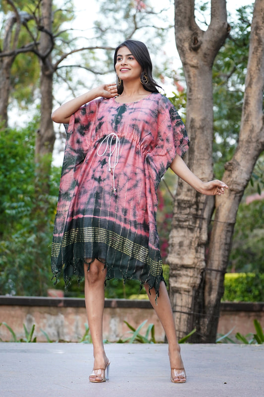 Shibori Print Cotton Kaftan Kurta - Ethnic Wear for Women Online