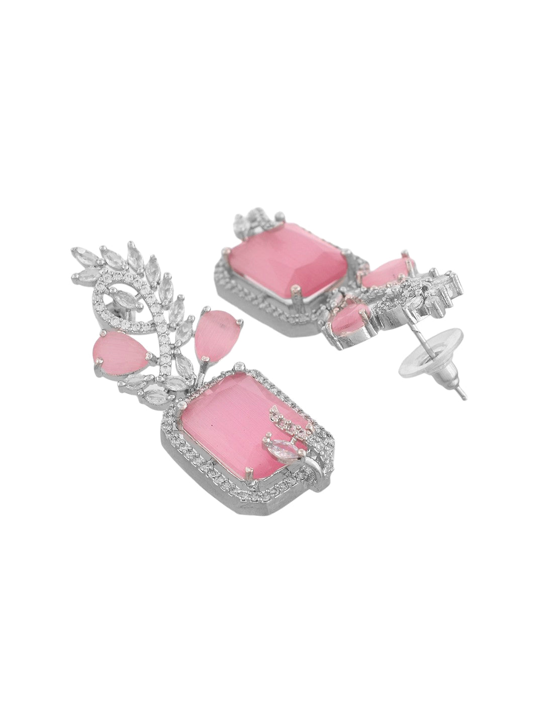 Pink American Dimond Drop Earrings(SBE32UA_702)