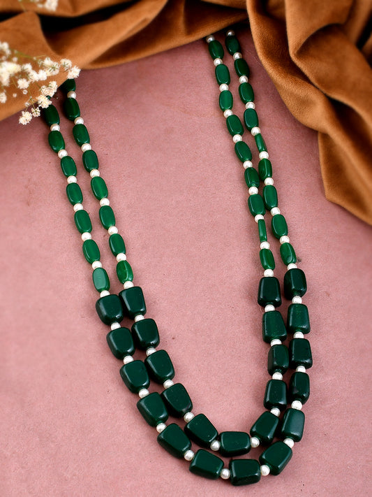 Green Long Layered Necklaces for Women Online