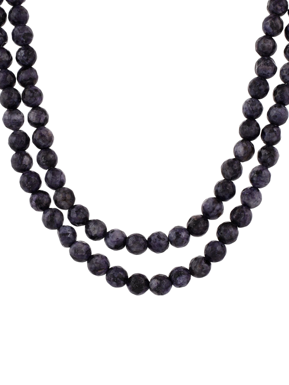 Silver-Plated Real Stones Brass Necklace