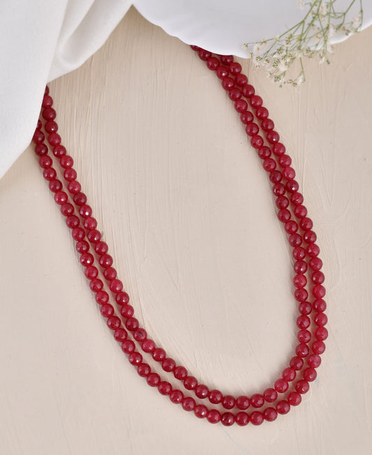 Maroon Red Quartz Layered Necklaces for Women Online