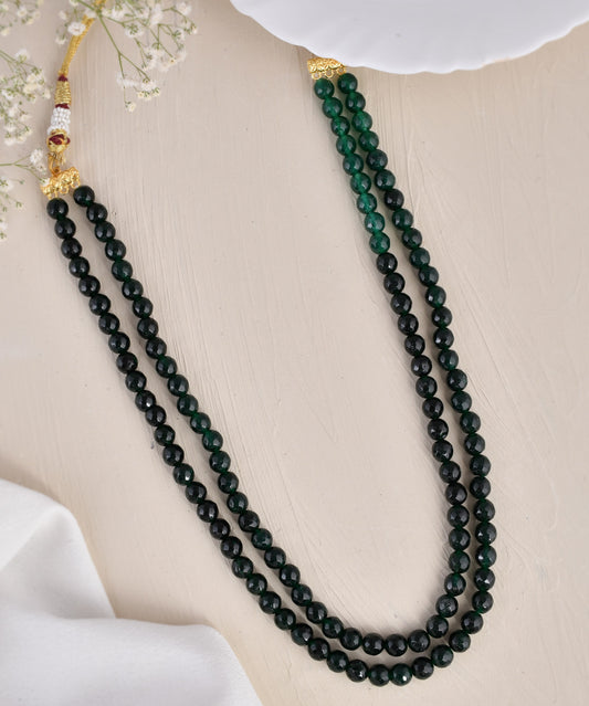Double Layered Faceted Green Quartz Silver Necklaces for Women Online