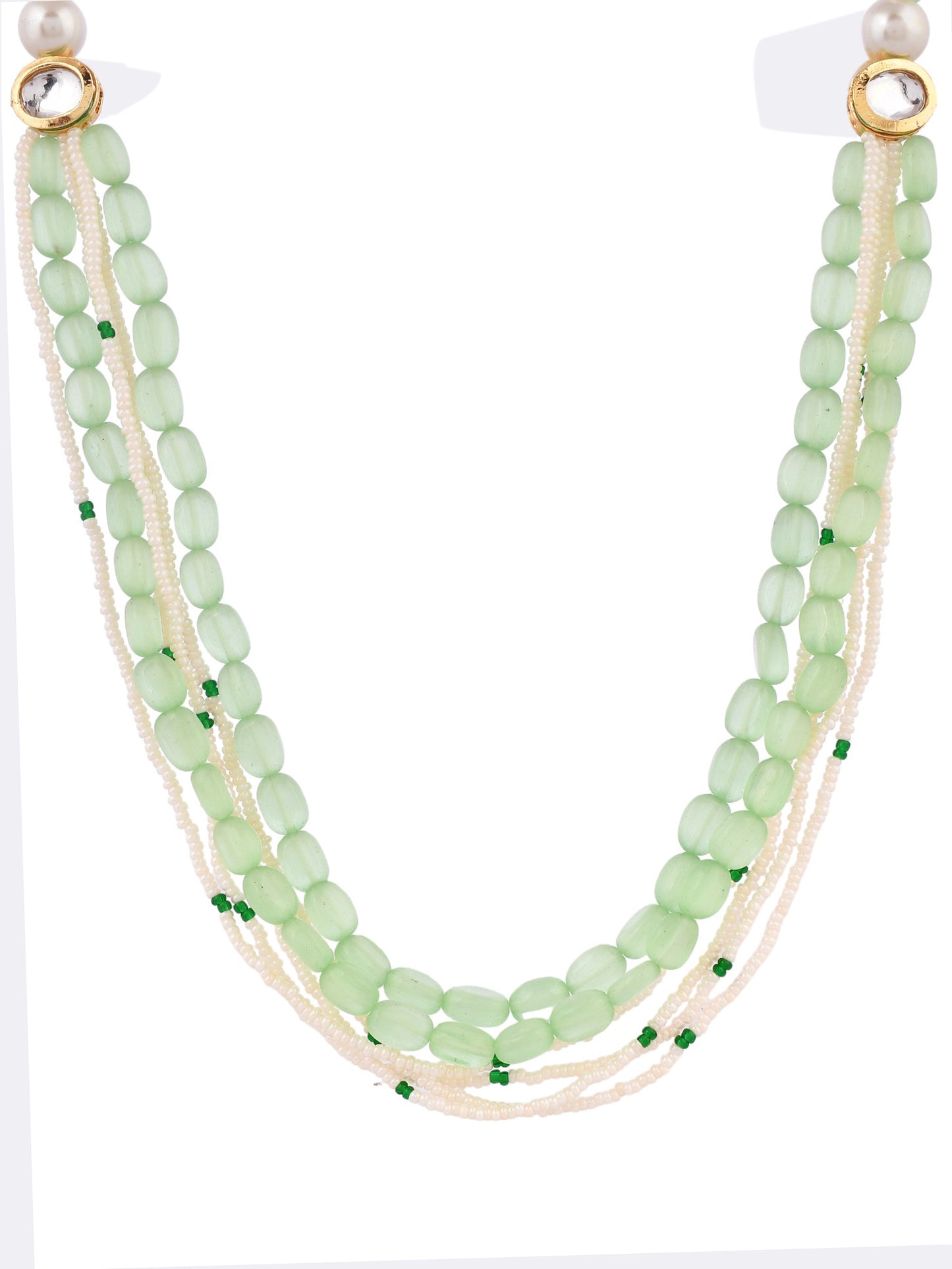Pearl and Green Bead Necklace