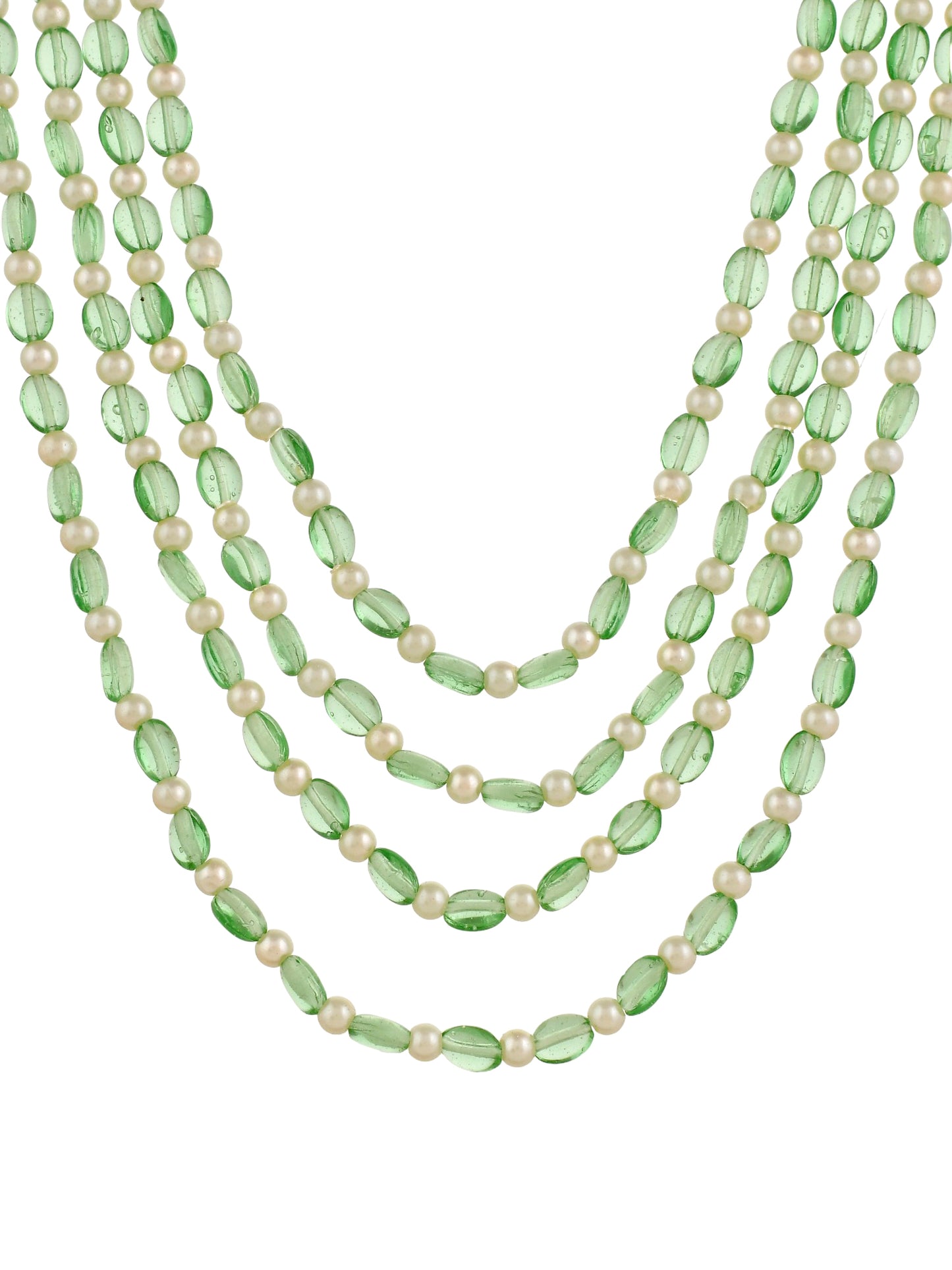 Pearl beaded long layered necklace for women