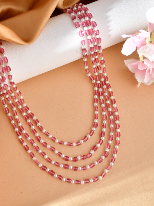 Pink Pearls Multi Layered Necklaces for Women Online