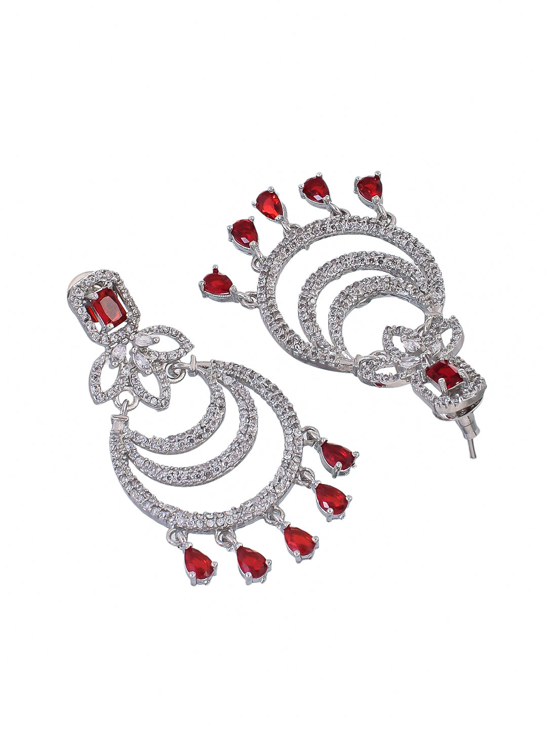 beautiful Silver Plated American Diamond Classic long earrings for women and girls. Made with precision and sophistication, these earrings add a touch of elegance to any outfit.
