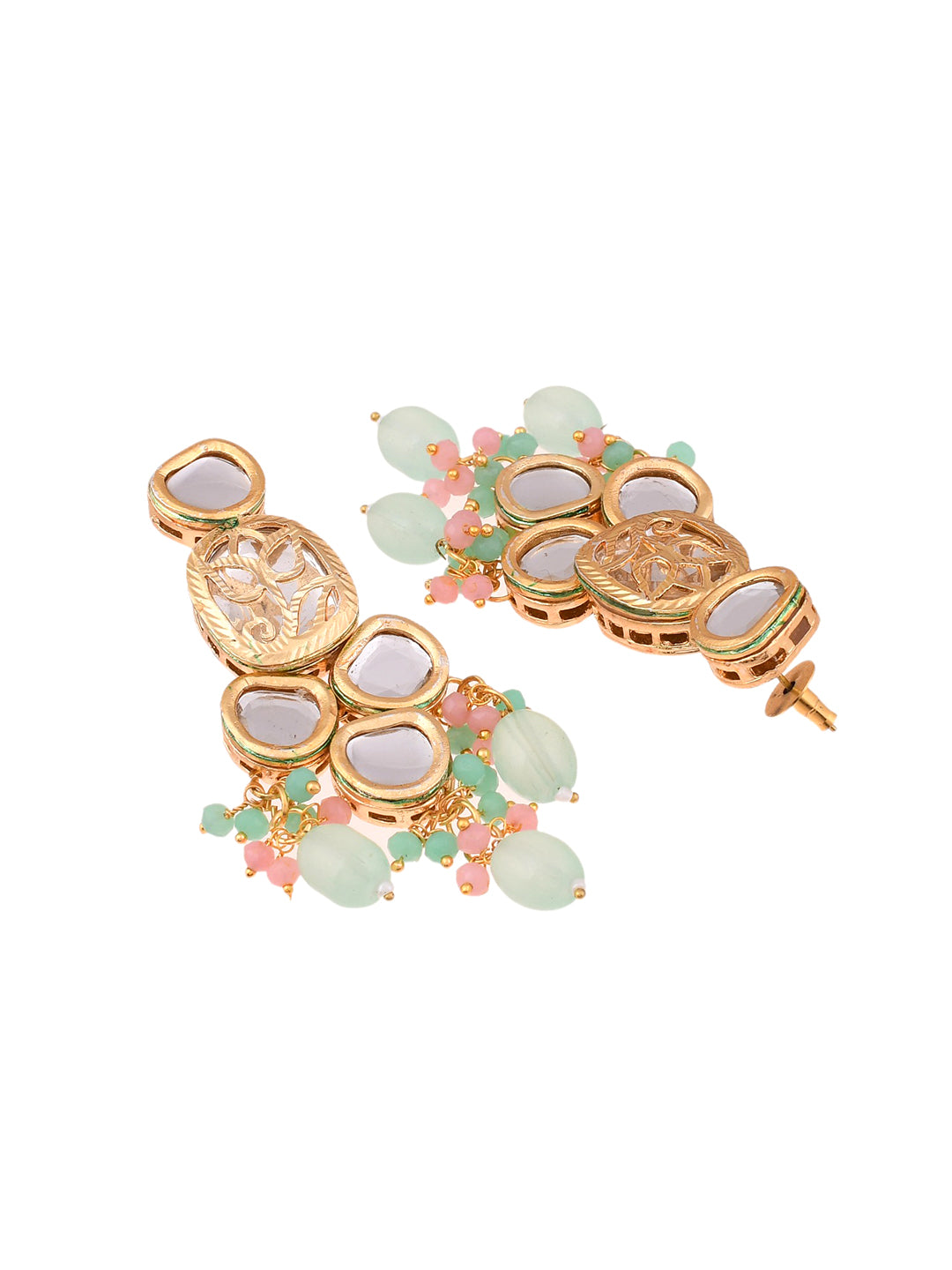 Gold Plated Long Layered Kundan Jewellery Set