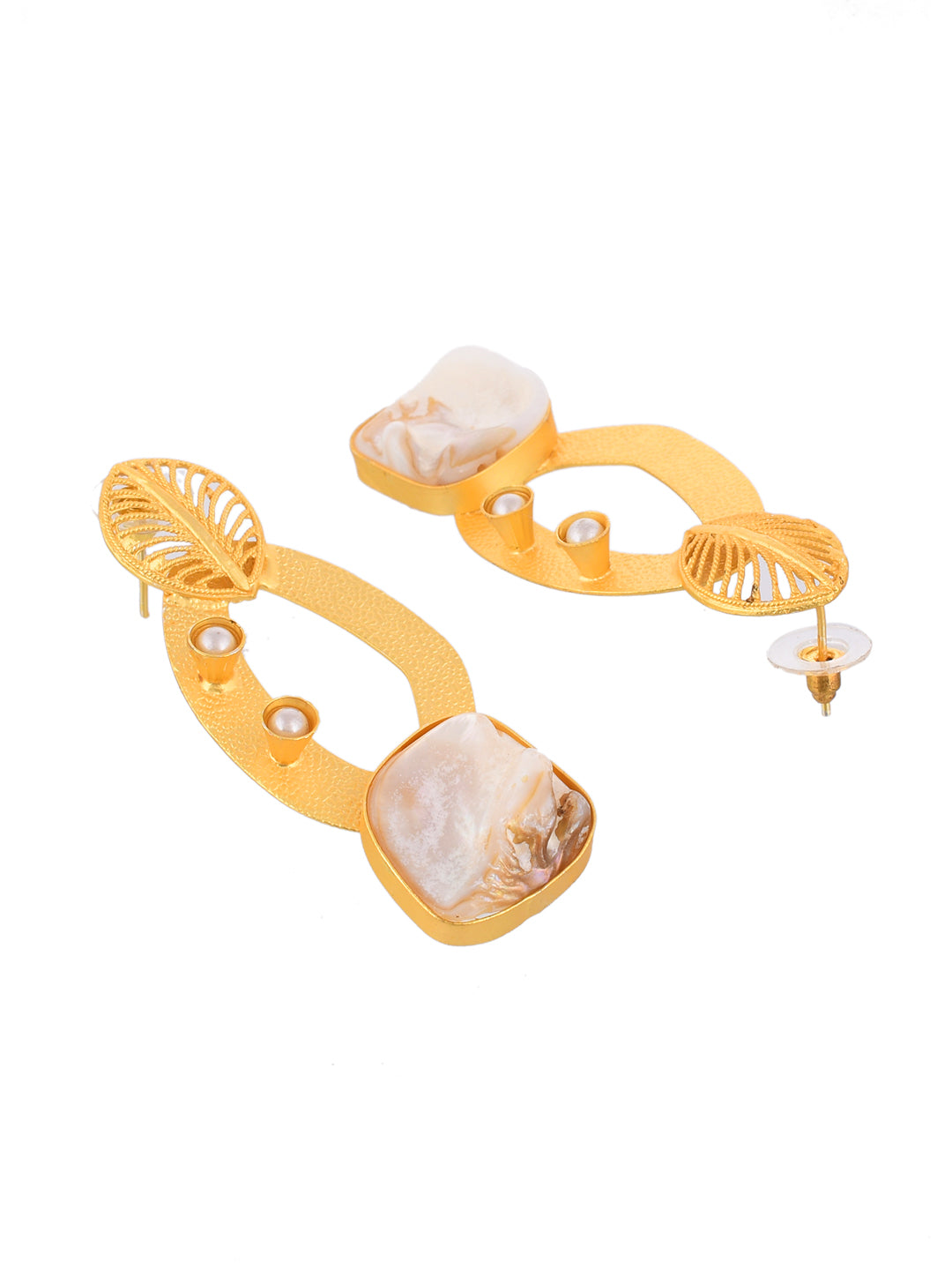 mother of pearl gold plated earring