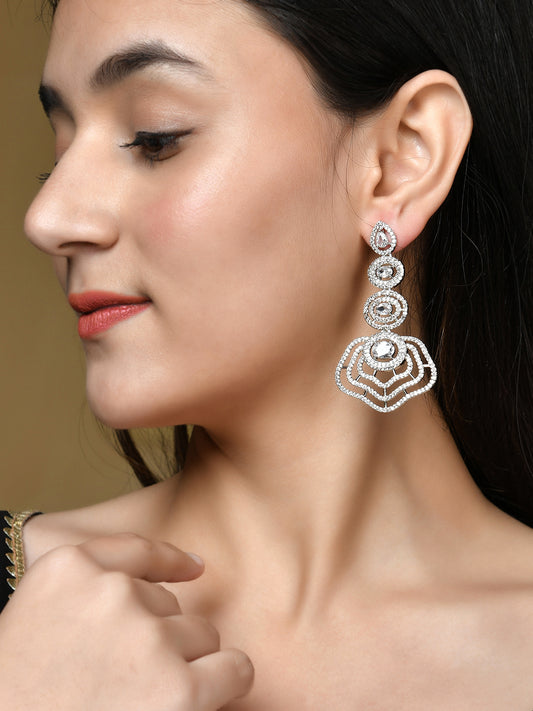 American Diamond Cut Work Dangler Earrings for Women Online