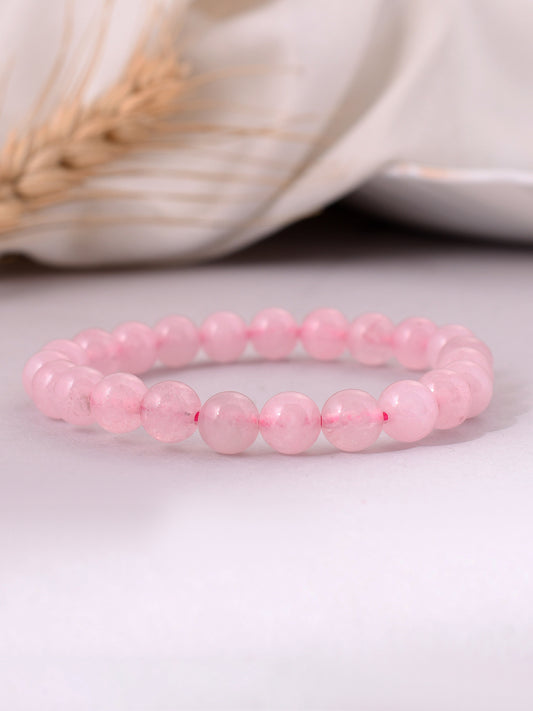 Rose Quartz Natural Stone Beaded Bracelets for Women Online