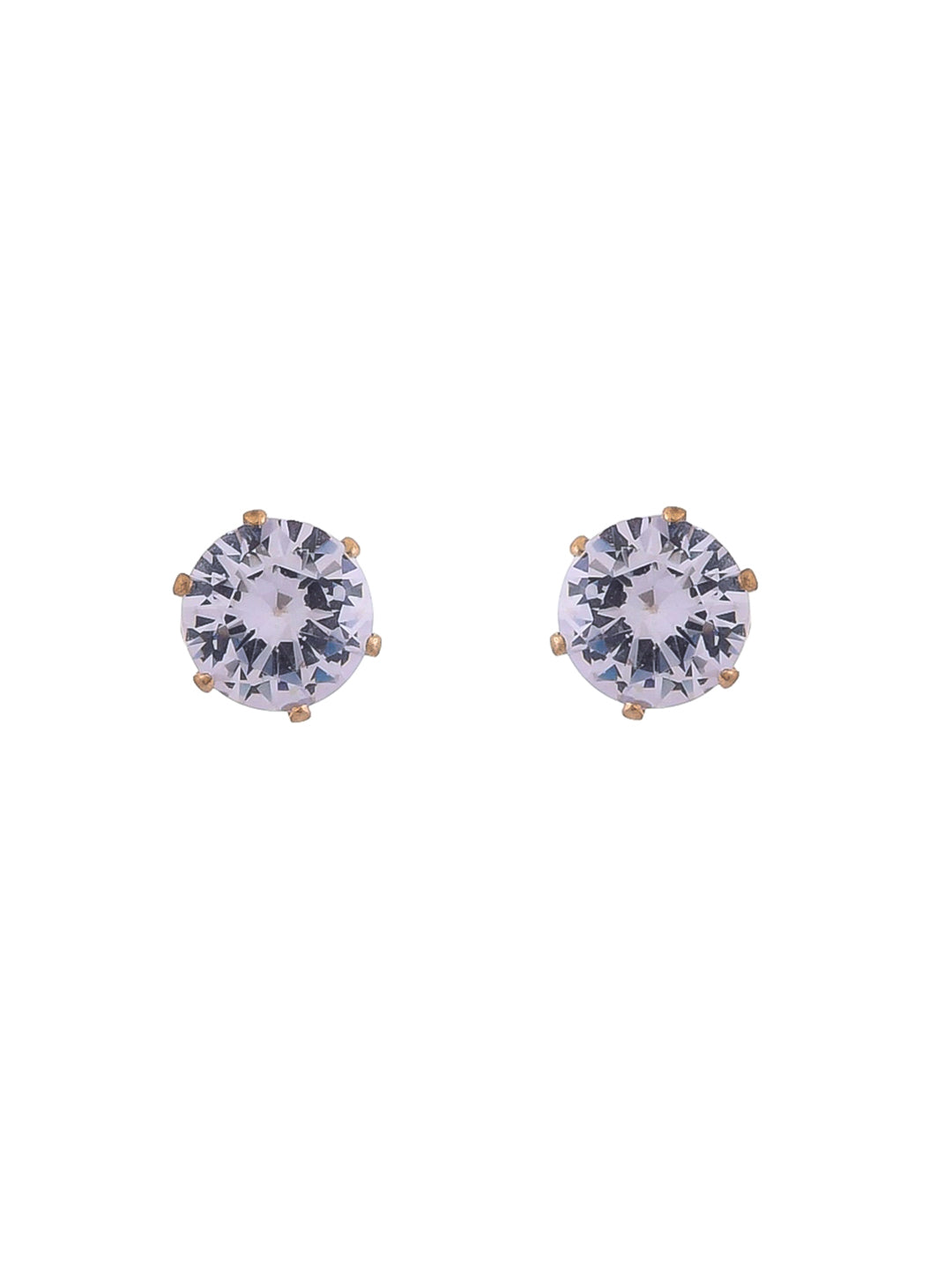 Cute Gold Polish American Diamond Stud Earrings