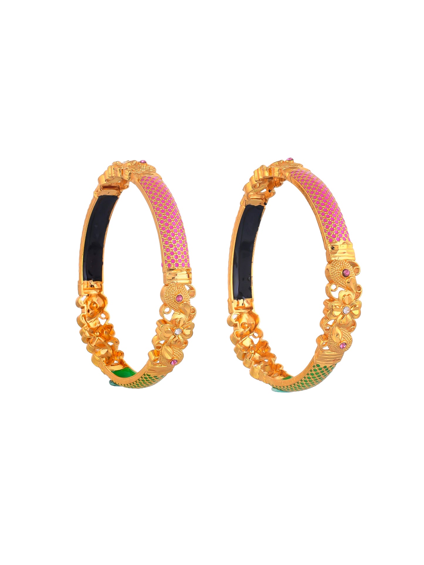 Stylish Gold-Plated Kundan Studded Bangles