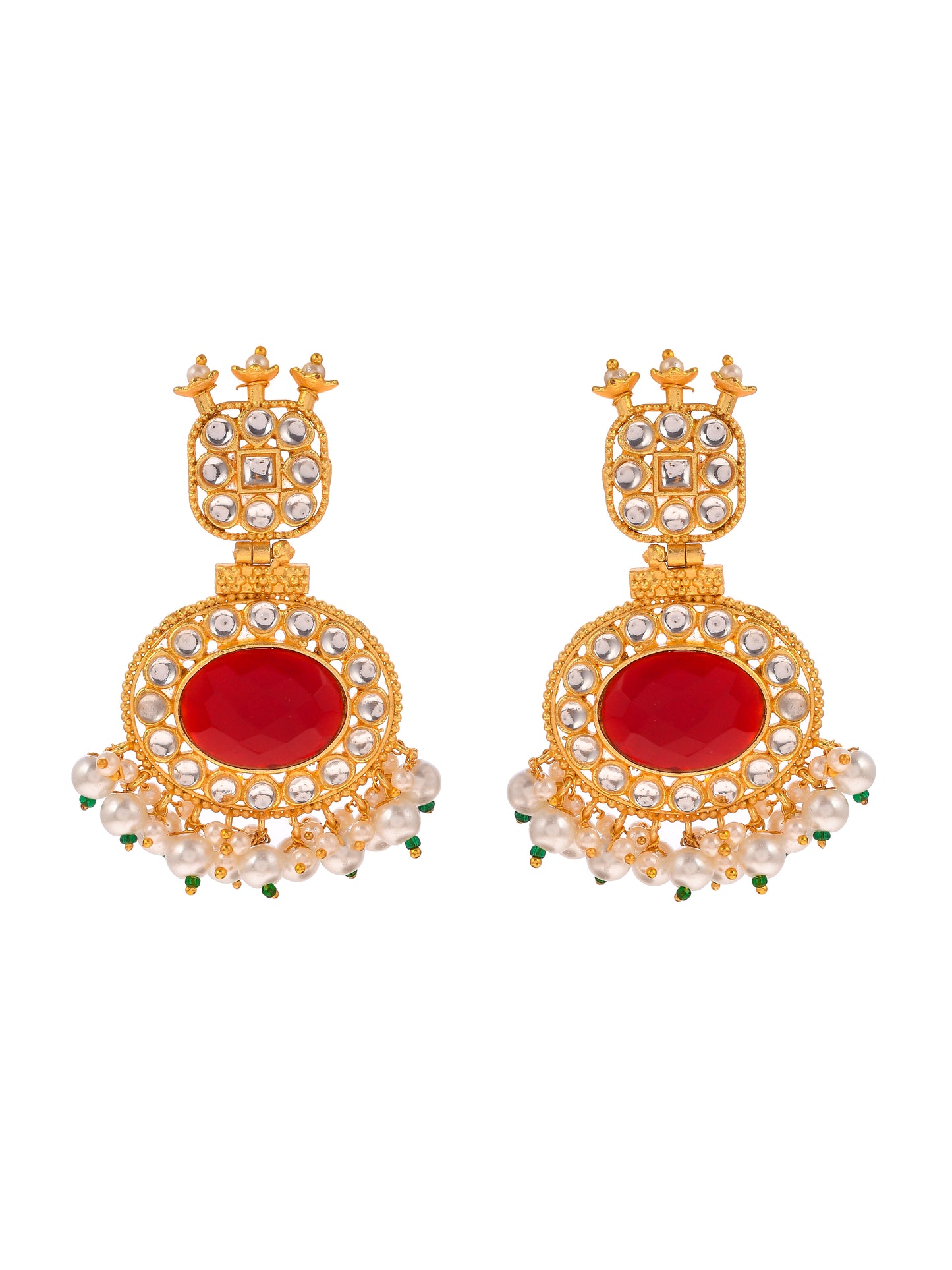 Gold Plated Kundan Dangle Earrings Online for Women