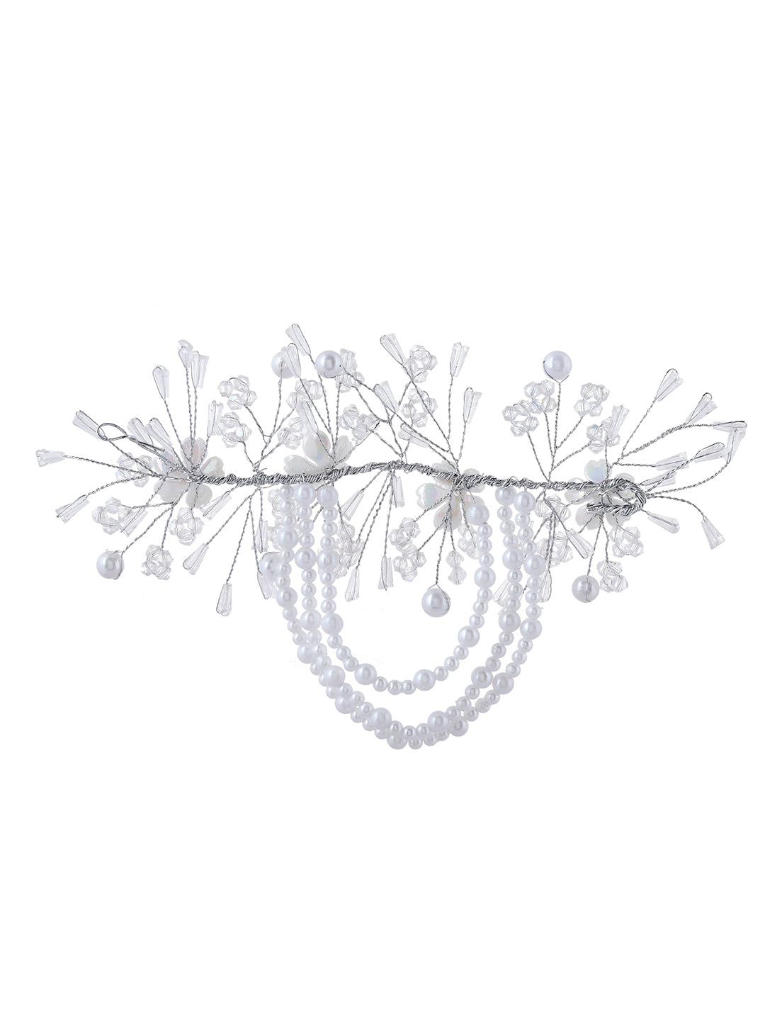 Bridal Hair Accessory With Pearls For Women & Girls