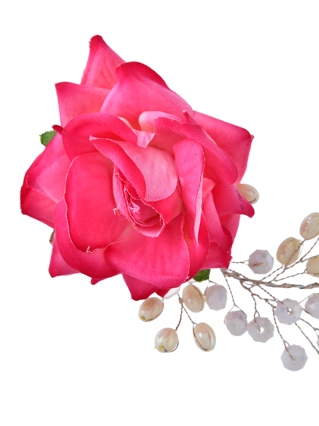 Pink Rose and Pearl Hair Accessory For Women