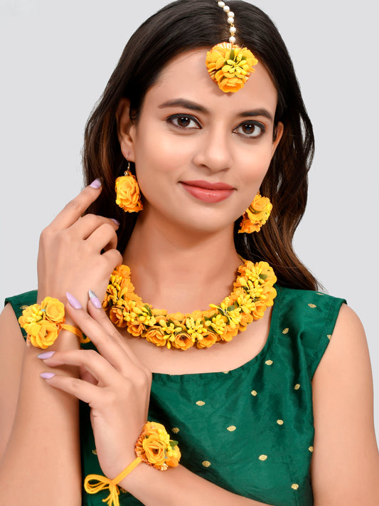 Wedding Haldi Flower Jewellery Sets for Women Online