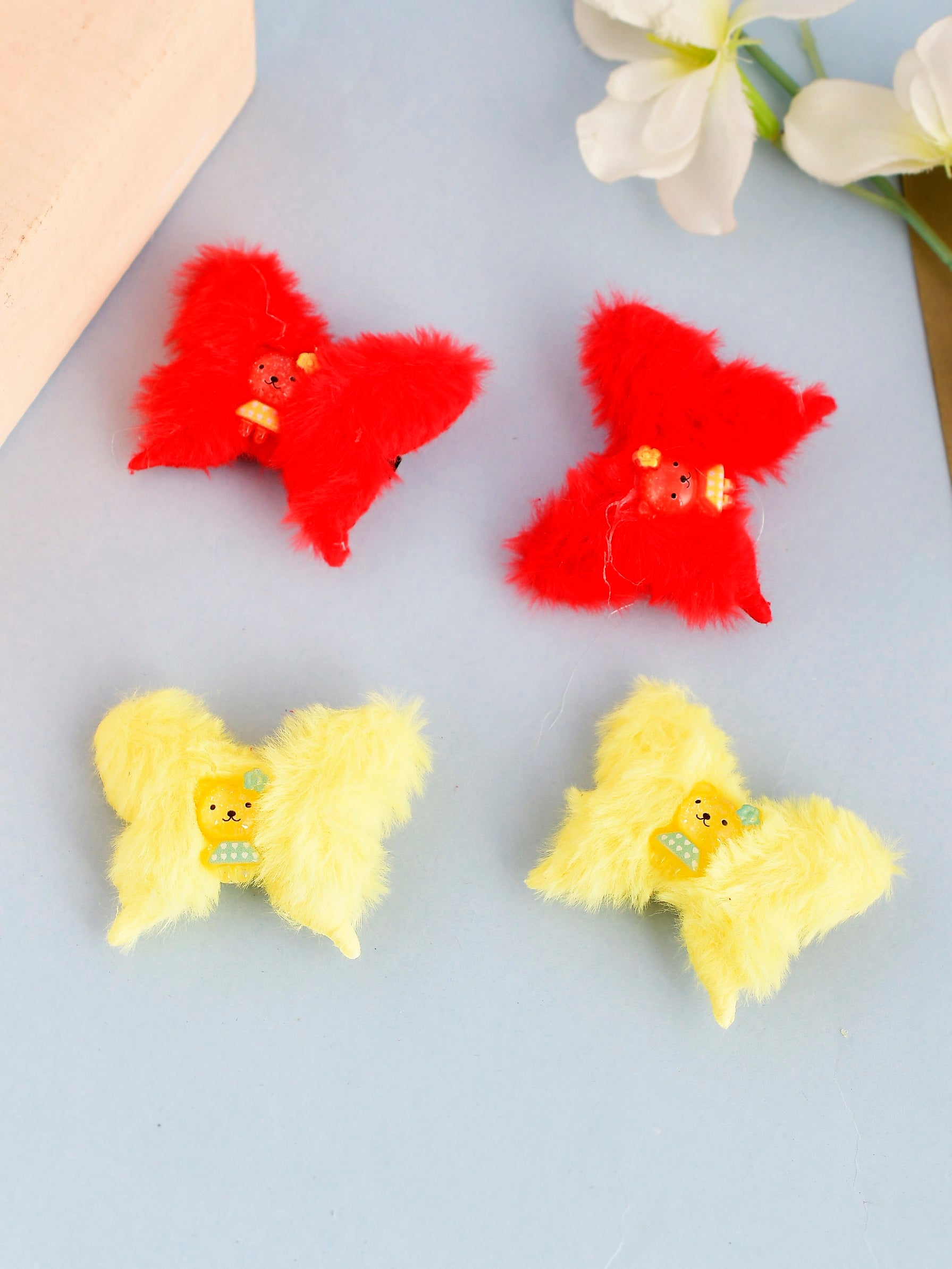 Set of 4 Fur Butterfly Hair Clip - Hair Accessories for Women Online
