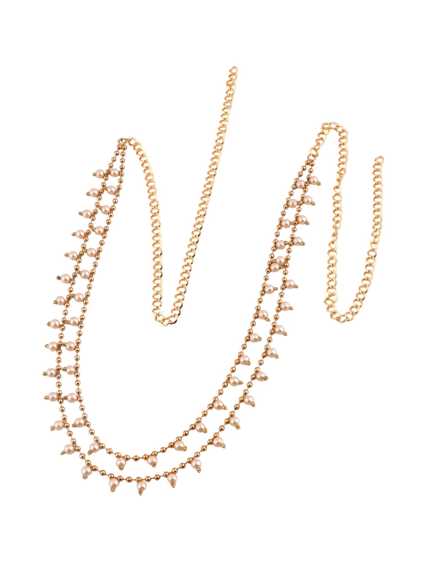 Gold & Pearl Saree Waist Chain | Waist Jewellery