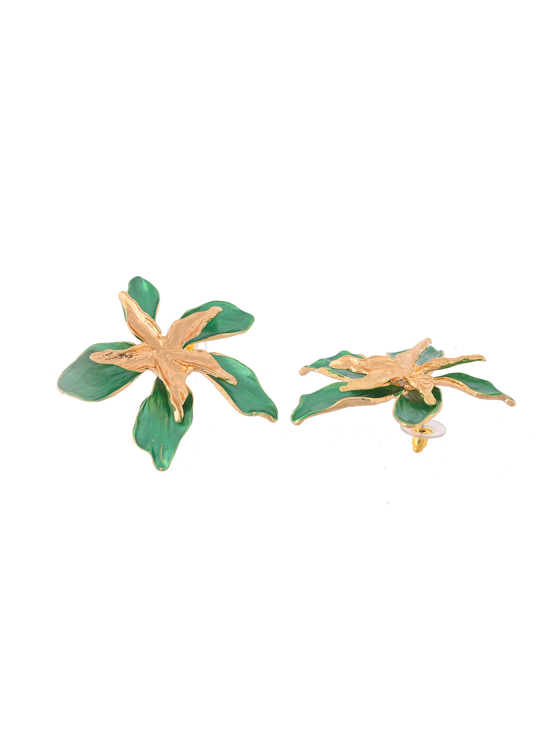 Green and Gold Floral Earrings for women | Ethnic & Daily Wear Earring