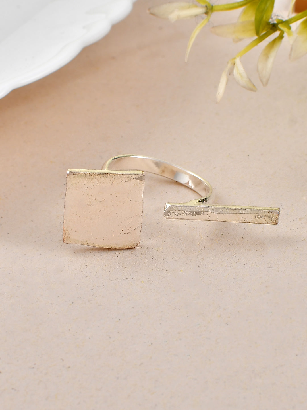 Silver Plated Brass Adjustable Finger ring.