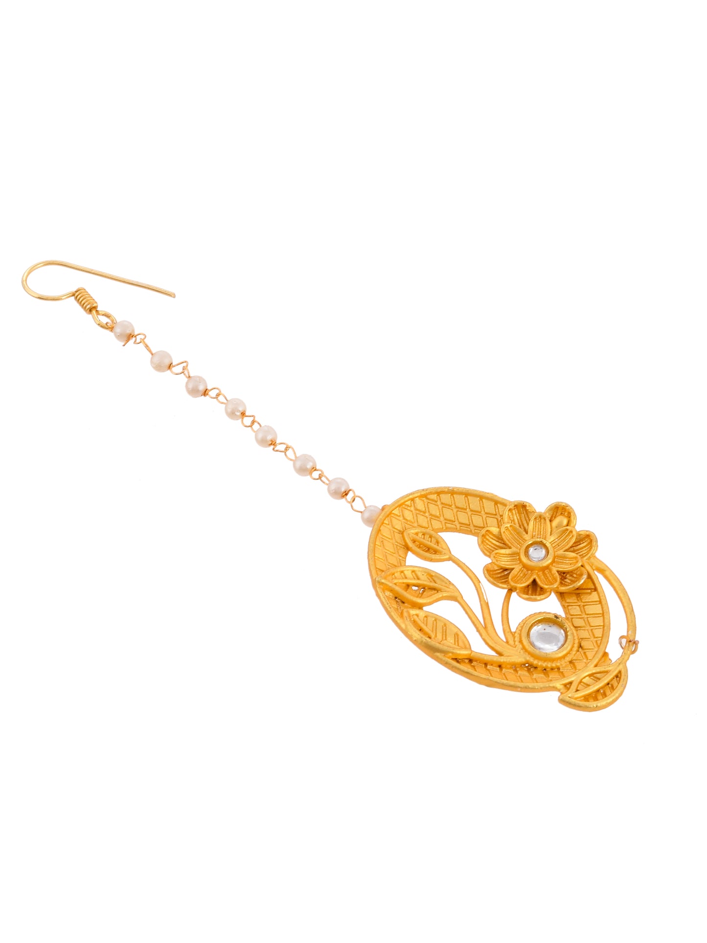 Gold Plated Traditional Floral Maang Tikka
