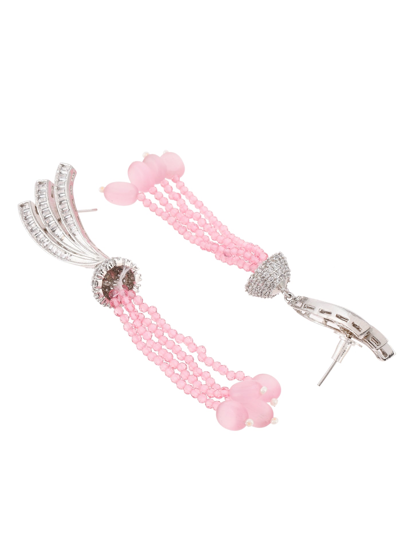 Silver Plated American Diamond Layered Heavy Jewellery Set