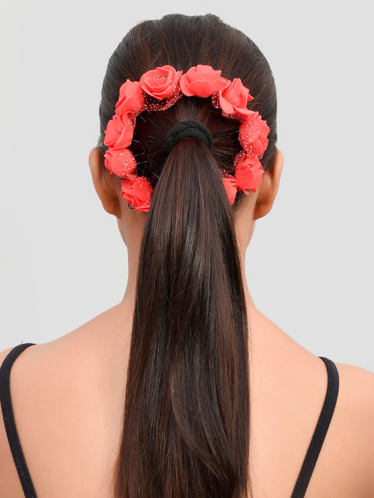 Set of 10 Red Flower Hair Accessory Set