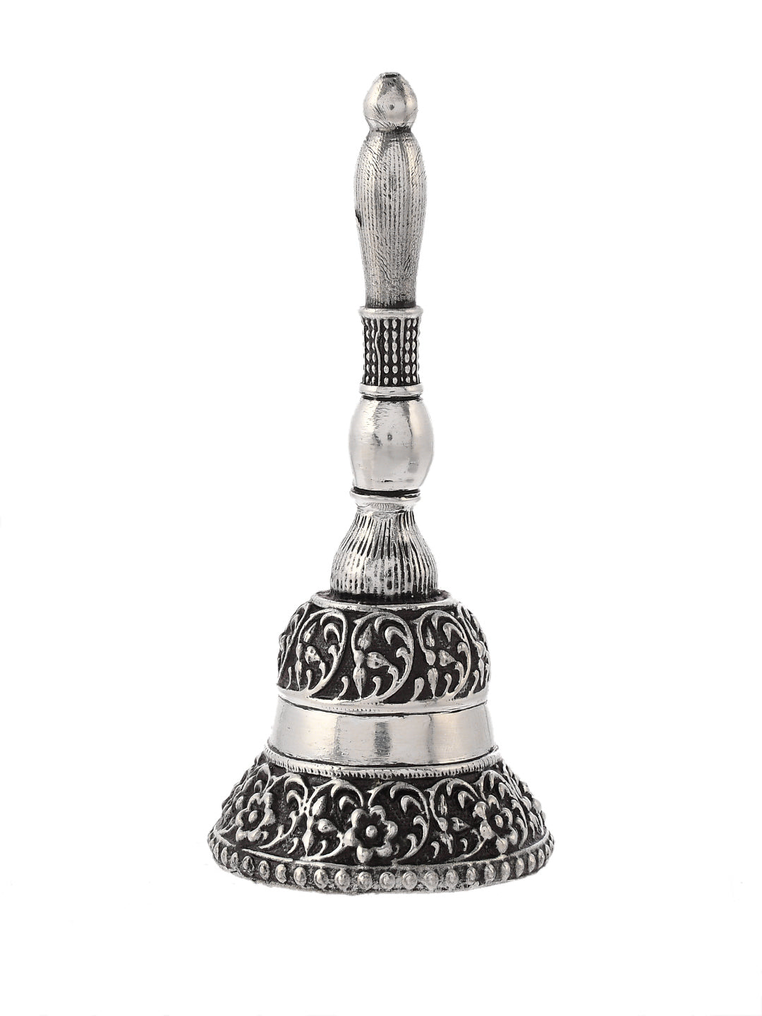 Floral 999 Sterling Silver Pooja Bell for Aarti