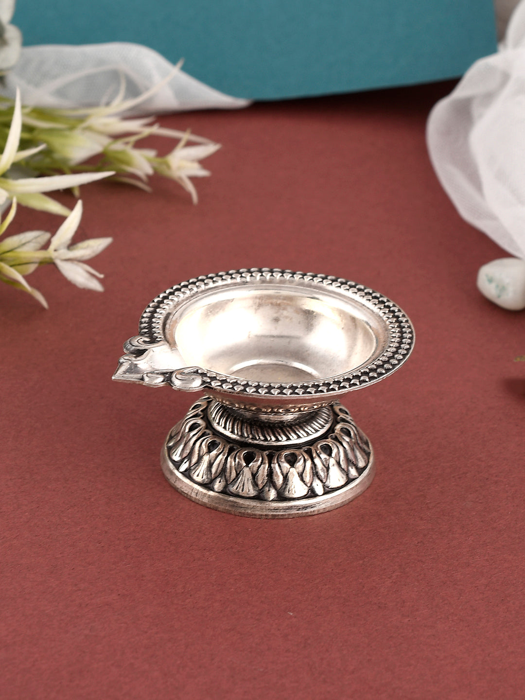 925 Sterling Silver Diya for Pooja and Mandir - Main Image