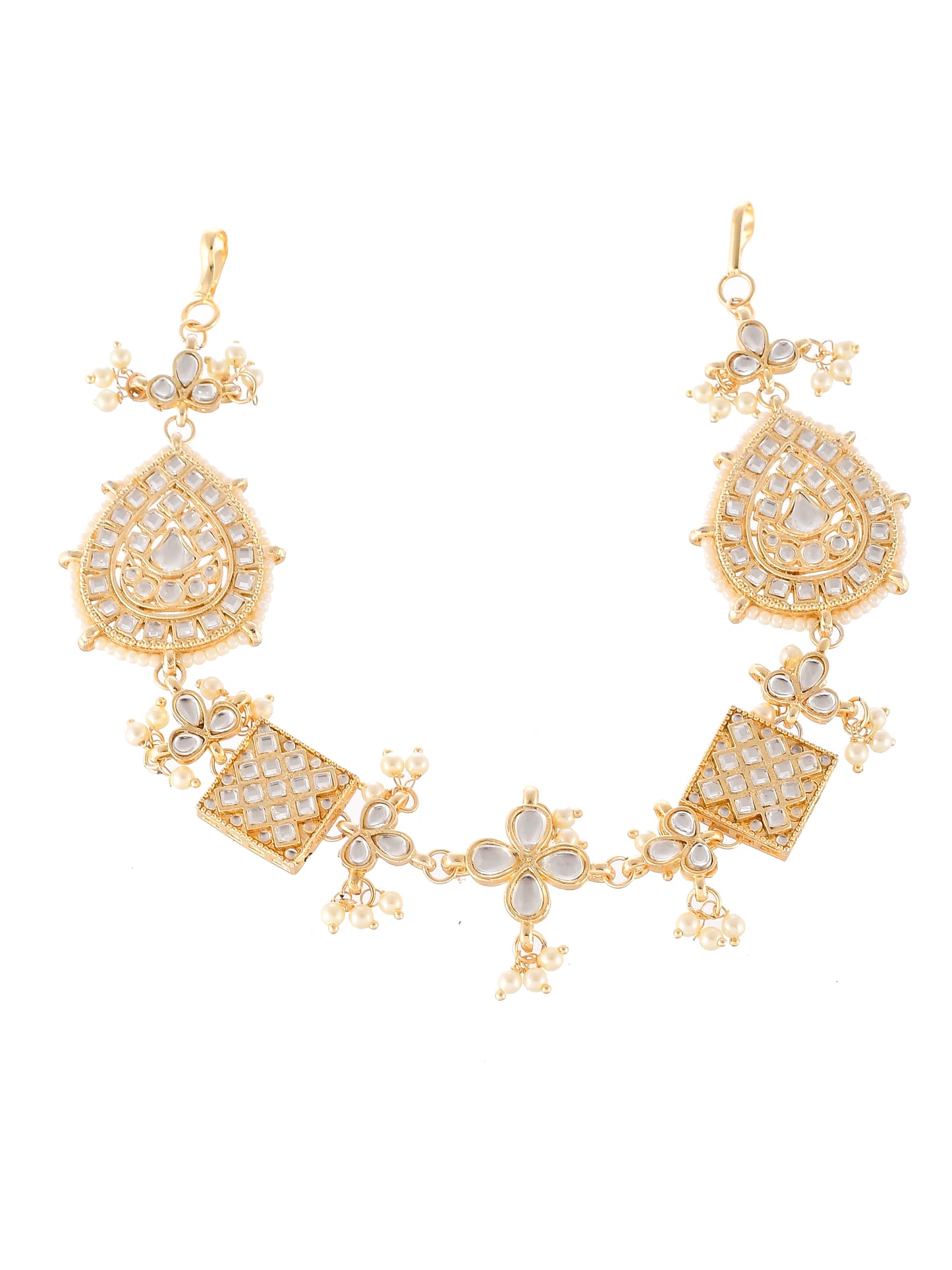 Gold Plated Kundan Stone Studded Head Chain
