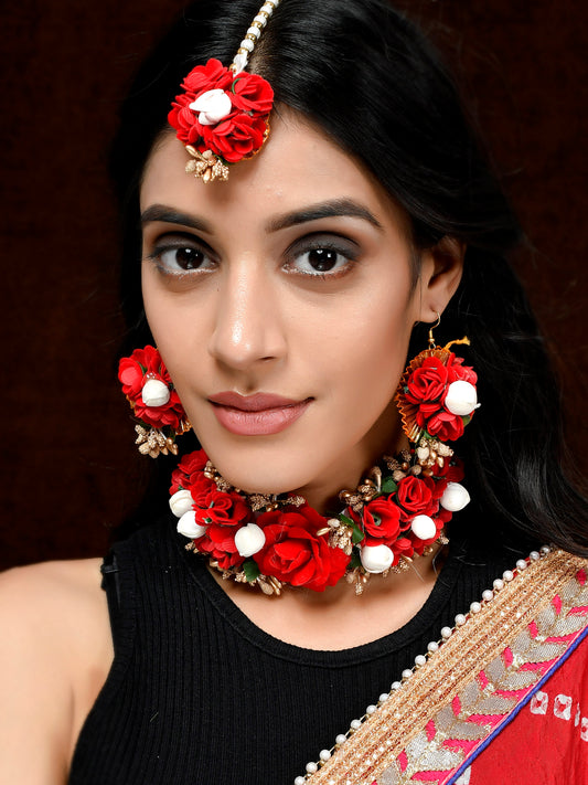 Traditional Red Haldi Jewellery Sets for Women Online