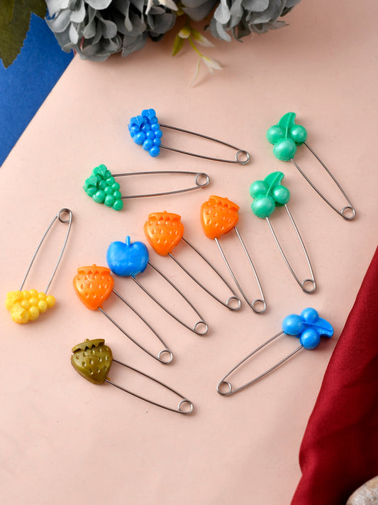 Set of 11 Acrylic Saree Pins - Saree Accessories for Women Online