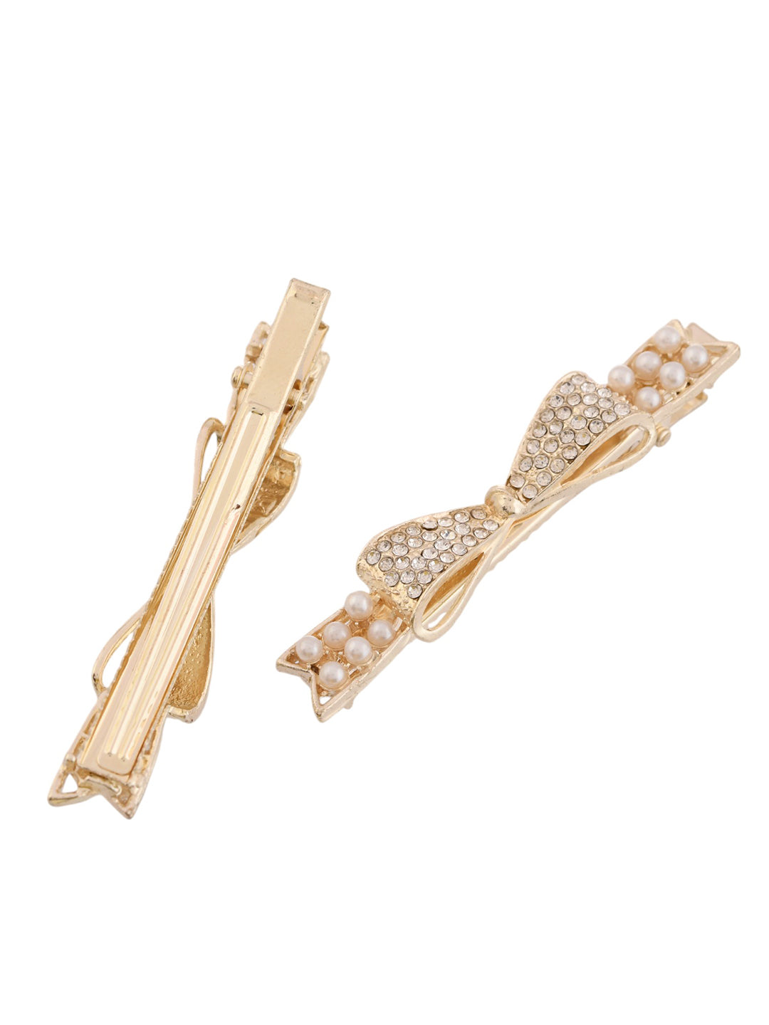 Gold Pearl Hair Clip( Pair of 2) | Hair Accessories For Women