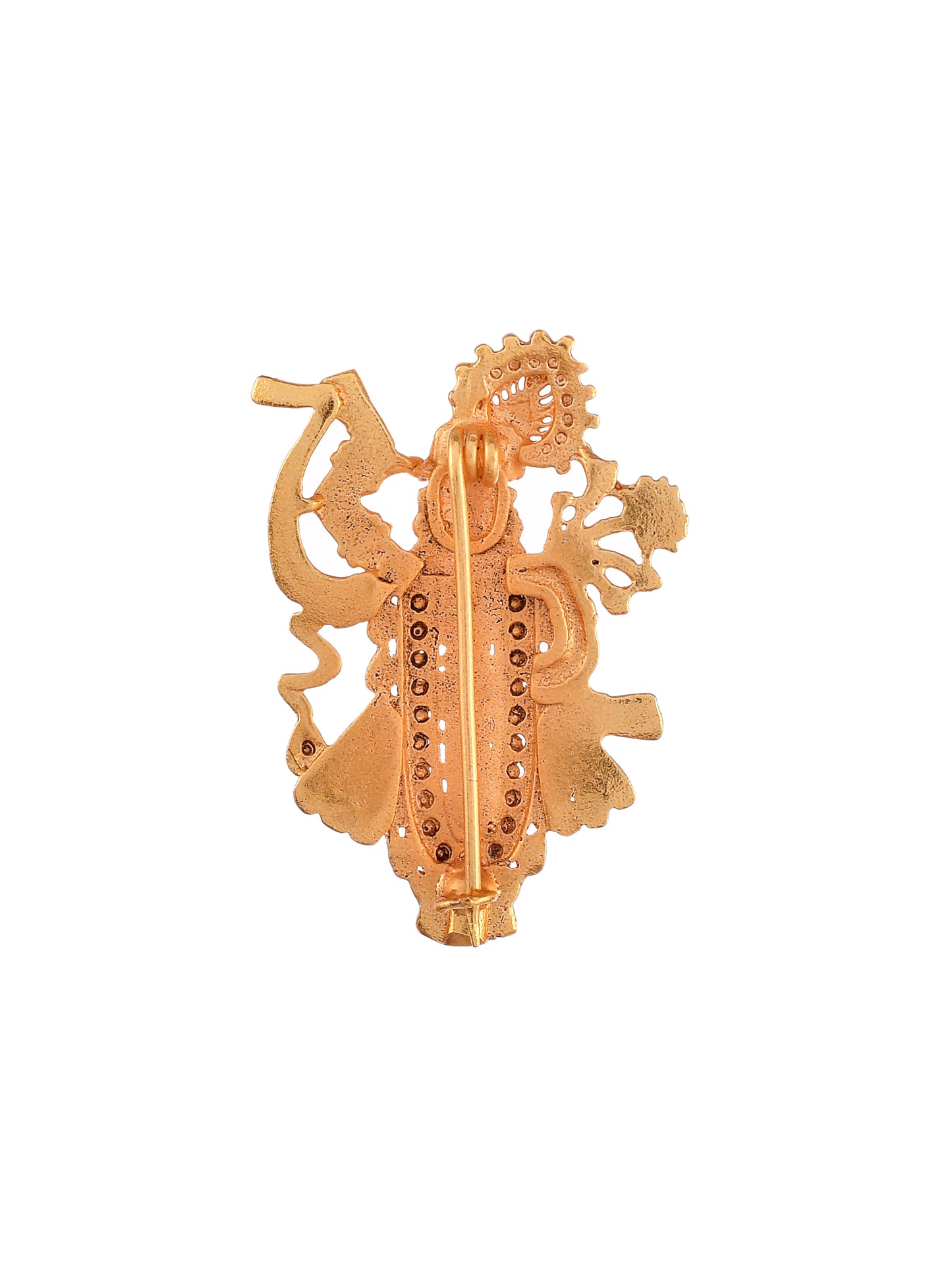 Gold plated saree pin brooch