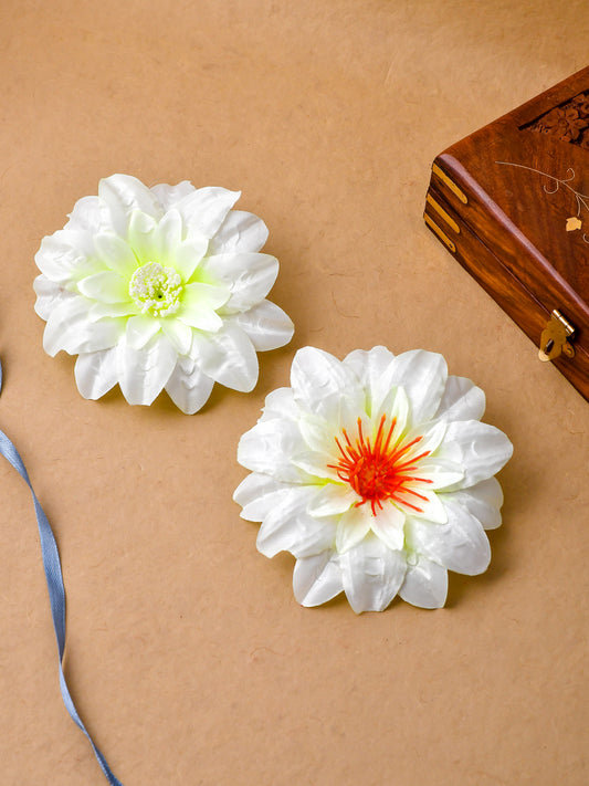 Two White Floral Hair Accessory for Women Online