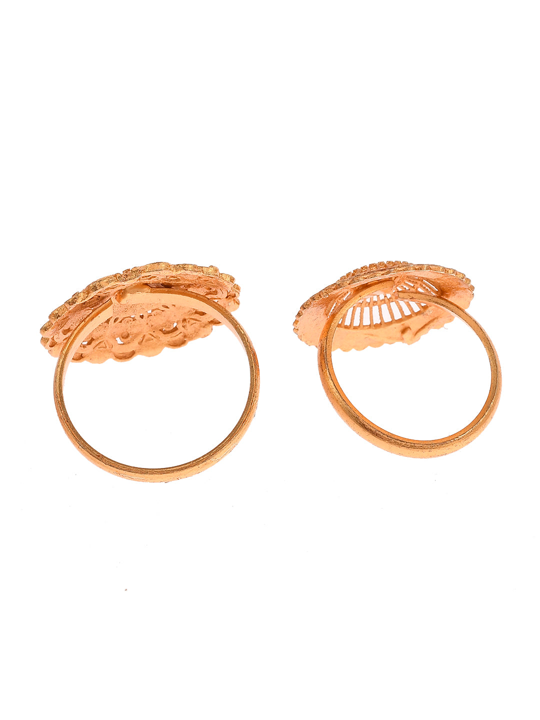 Set of 2 Gold Plated Handcrafted Traditional Ring