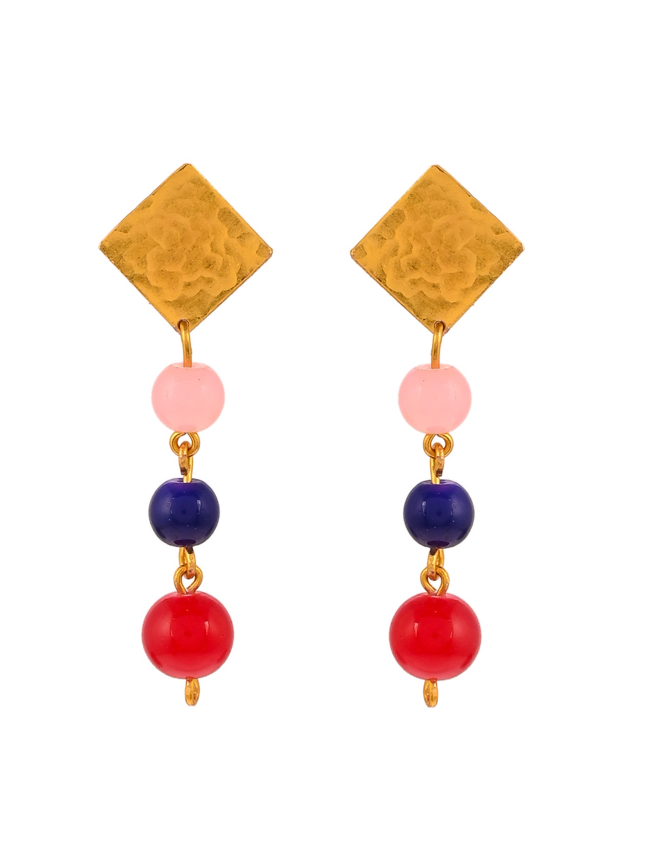 Multicoloured Pearl Contemporary Drop Earrings