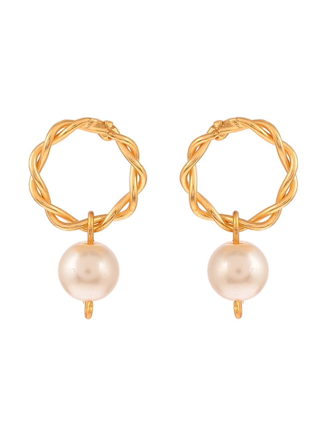 Gold Plated Contemporary Drop Earrings