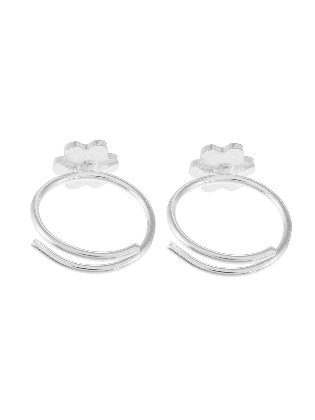 Silver plated Floral Toe ring