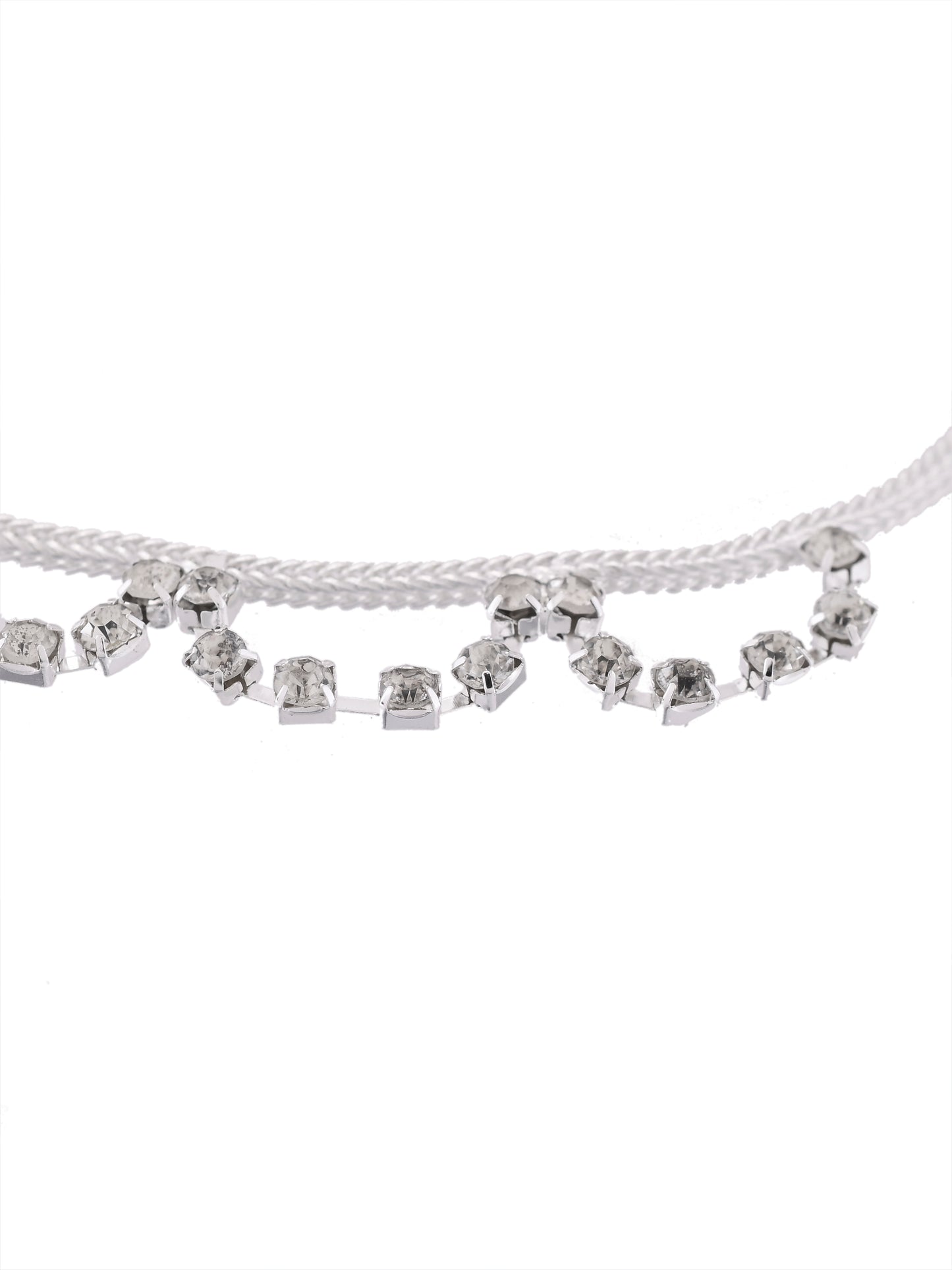 Silver Floral Charm Anklet For Women | Ethnic & Daily Wear Payal