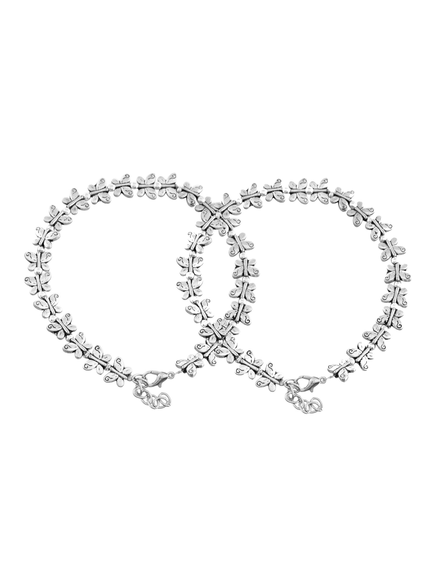 Oxidised Silver Chain Anklet | Payal For Women