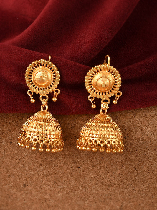 Gold Plated Meenakari Ethnic Temple Jhumka Earrings for Women Online