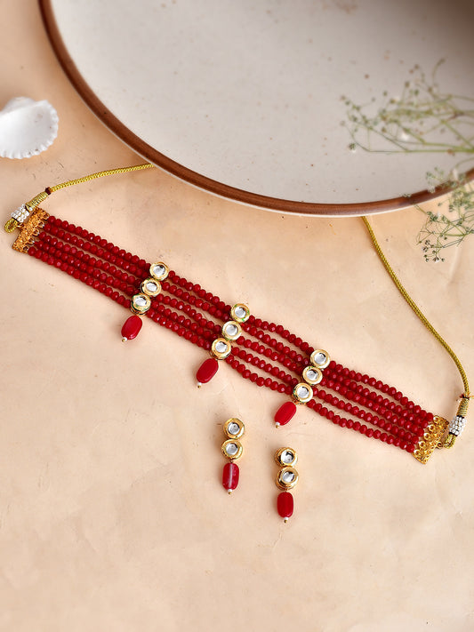 Kundan Layered Choker Jewellery Set - Necklaces for Women Online