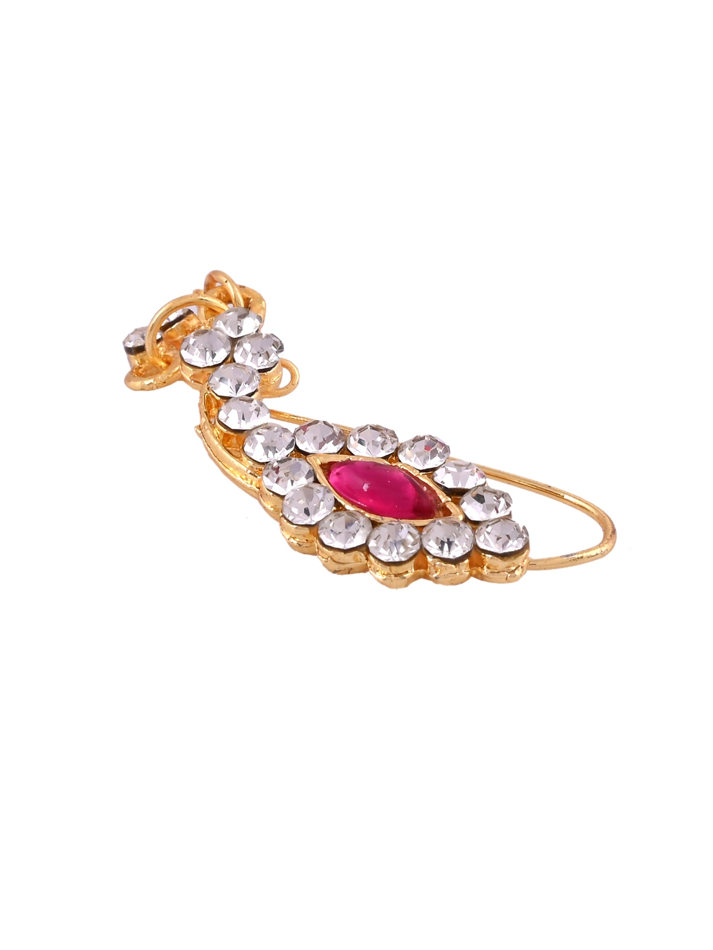 Gold Nosepin With Pink Stone and Crystal Nosepin For women