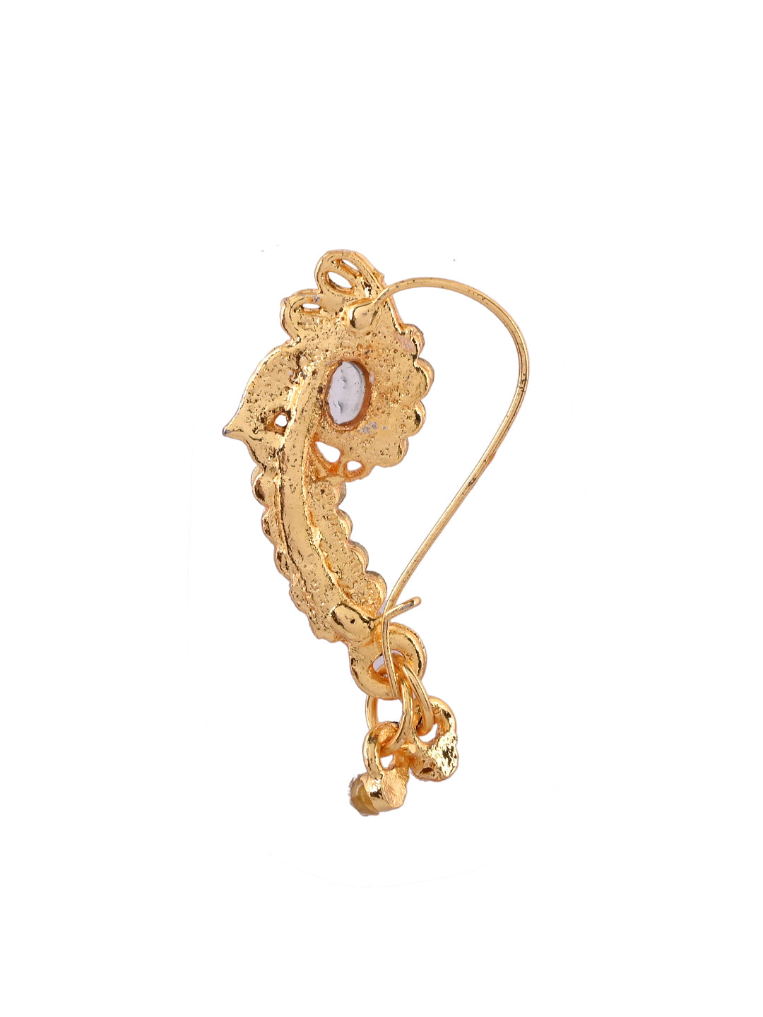 Gold-Plated Nosepin With Red Stone and Crystal For Women