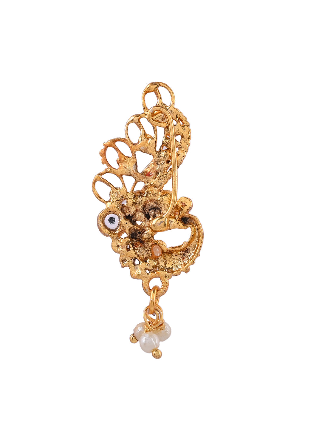 Gold Nosepin Pearl And Crystal Nosepin For Women