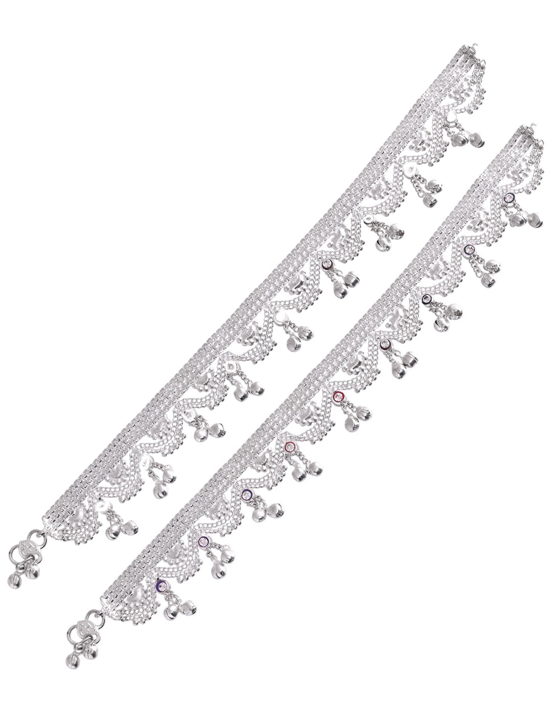 Silver Charm Anklet Set For Women & Girls | Traditional & Party Wear Payal