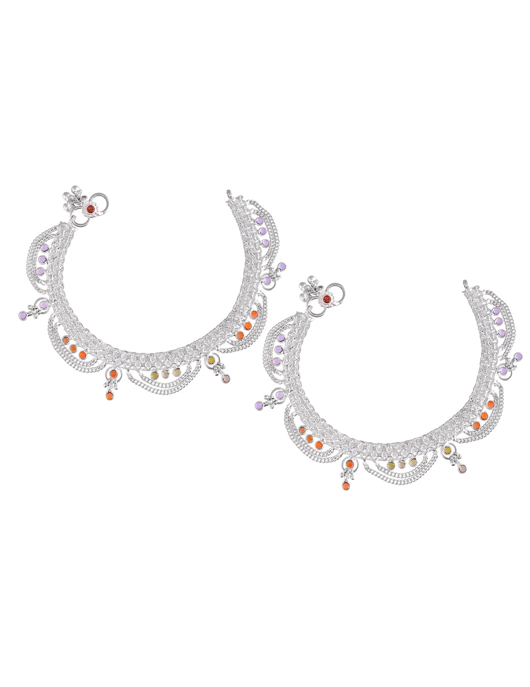 Silver-Plated Designer Anklet For Women | Ethnic Payal Set