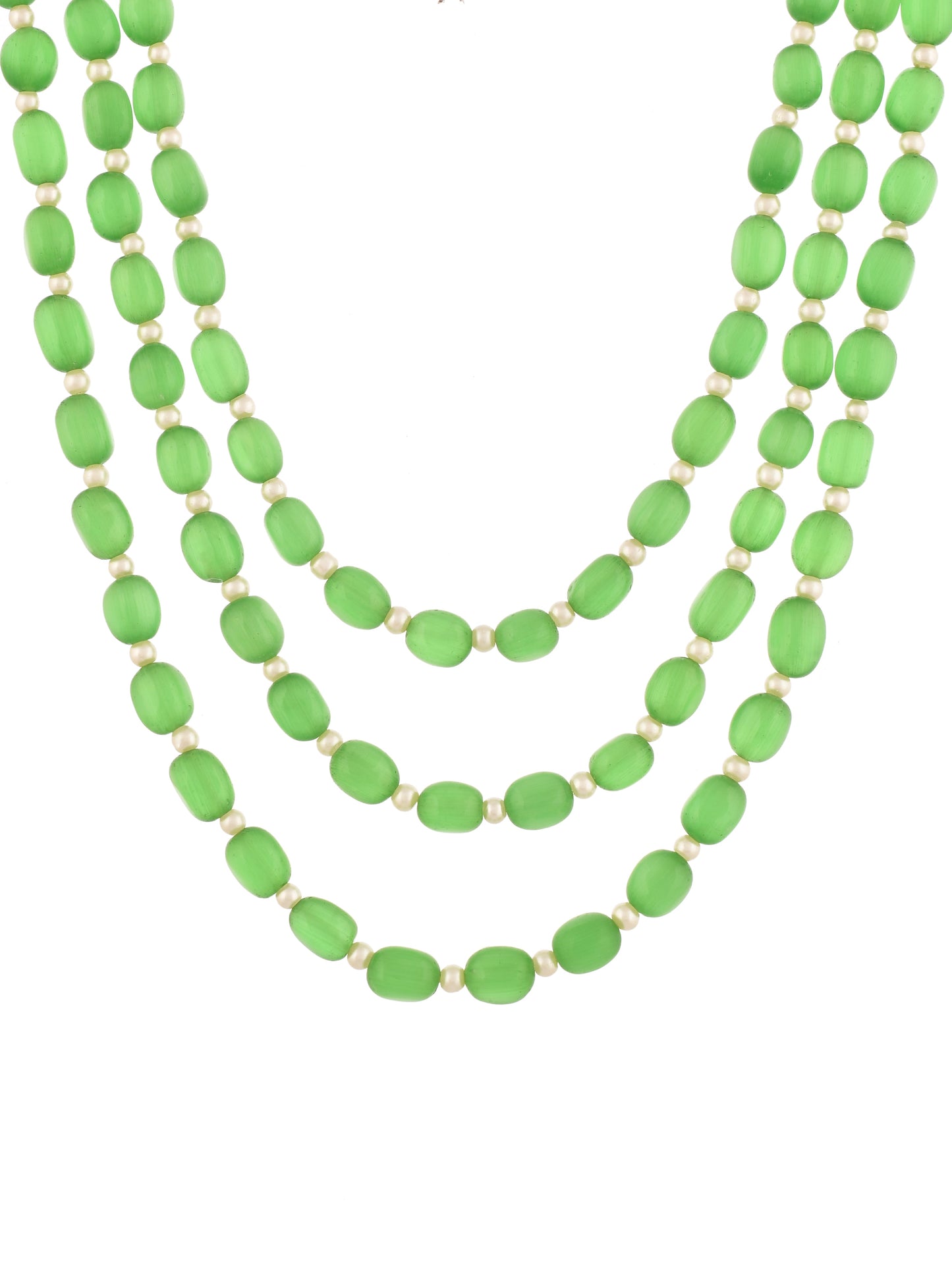 Multi layered Green Beaded Necklace set For women & Girls