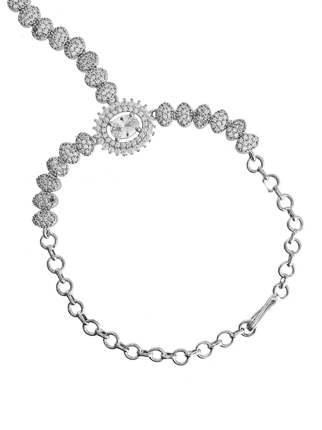 American Diamond Look Bridal Haath Phool Bracelet For Women & Girls